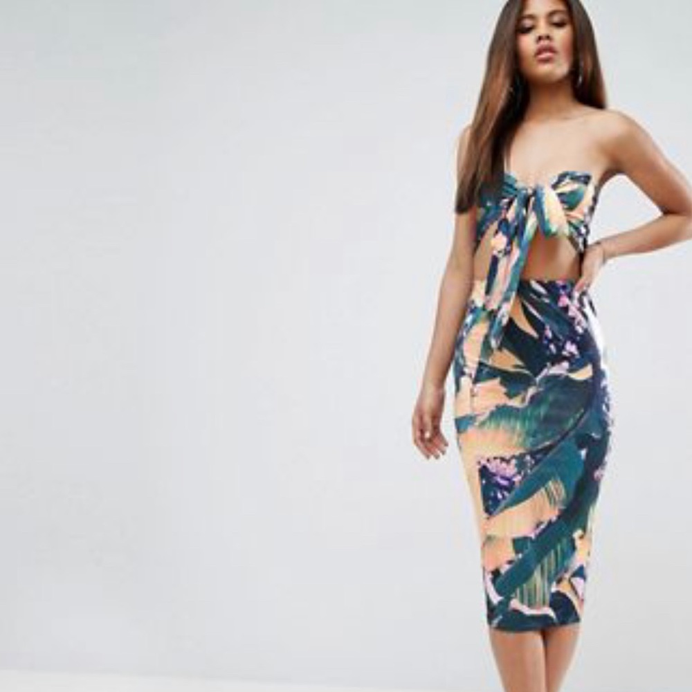 Tall tropical bandeau dress